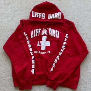 Lifeguard Red Hooded Sweatshirt - Orlando, FL